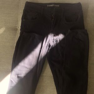 Express Distressed Black Jeans